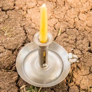 Antique Adjustable Candle Holder with Candle