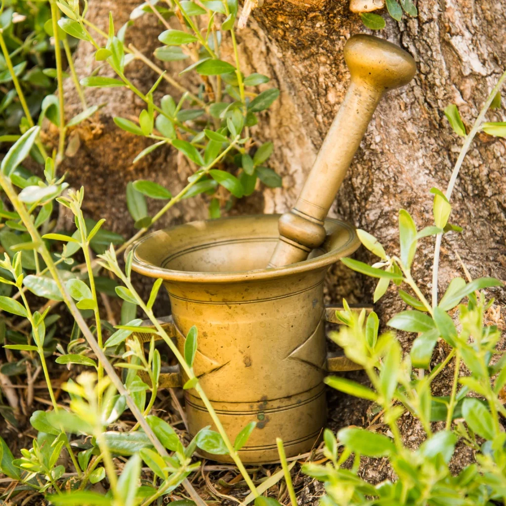 Antique Brass Apothecary Mortar and Pestle