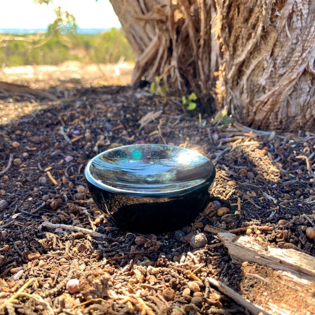 Gold Sheen Obsidian Dish