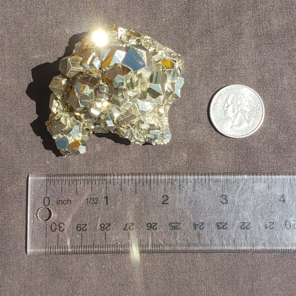 Iron Pyrite Cluster - Peru - 189.9 grams - Image 10