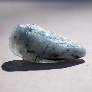 RARE Blue Quartz Crystal - Tourmaline Inclusions